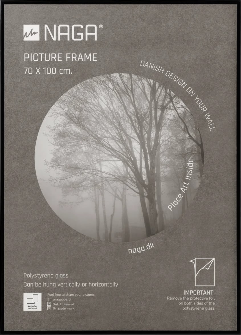 NAGA Ramme til plakater 70 x 100 cm, sort