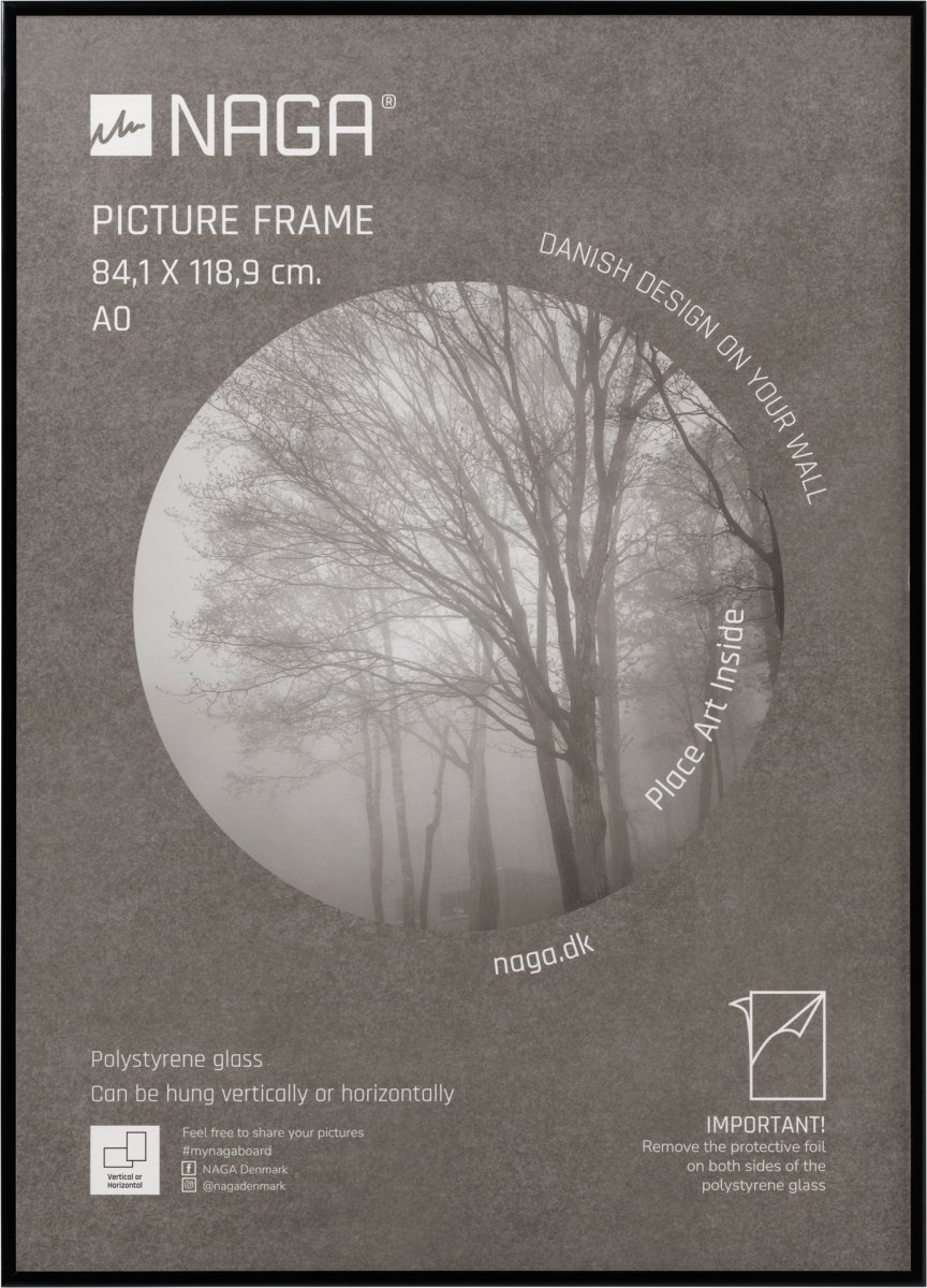 NAGA Ramme til plakater 84,1 x 118,9 cm, sort