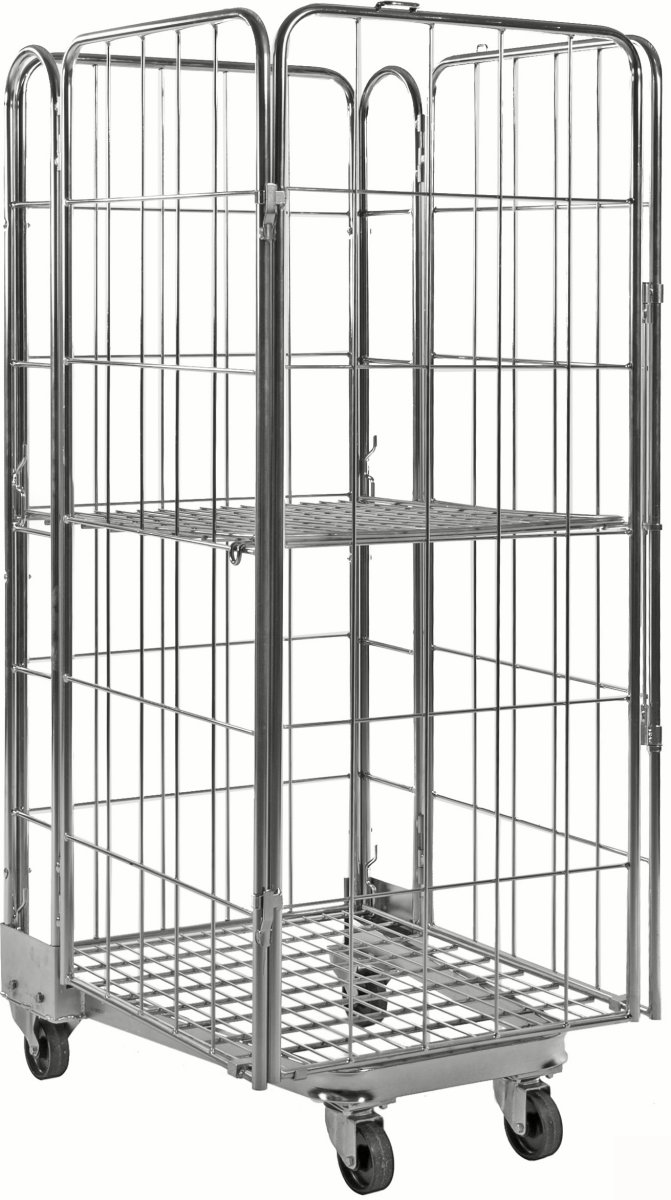 4-sidet rullecontainer, 73x80x191 cm, stabelbar