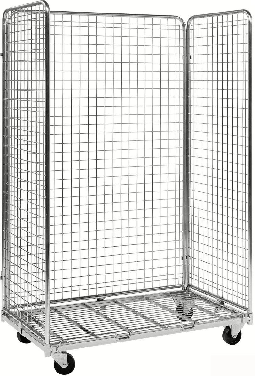 3 sidet rullecontainer til skrå hylder, 115x66x179