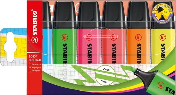Stabilo Boss Original Highlighter | 6 farver
