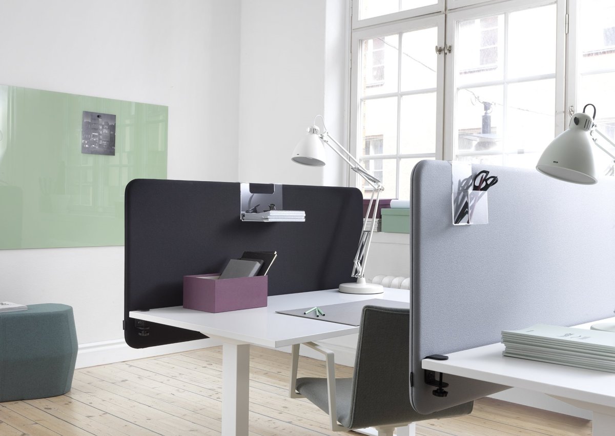 Abstracta Softline bordskærmvæg H65xB160 cm, sort