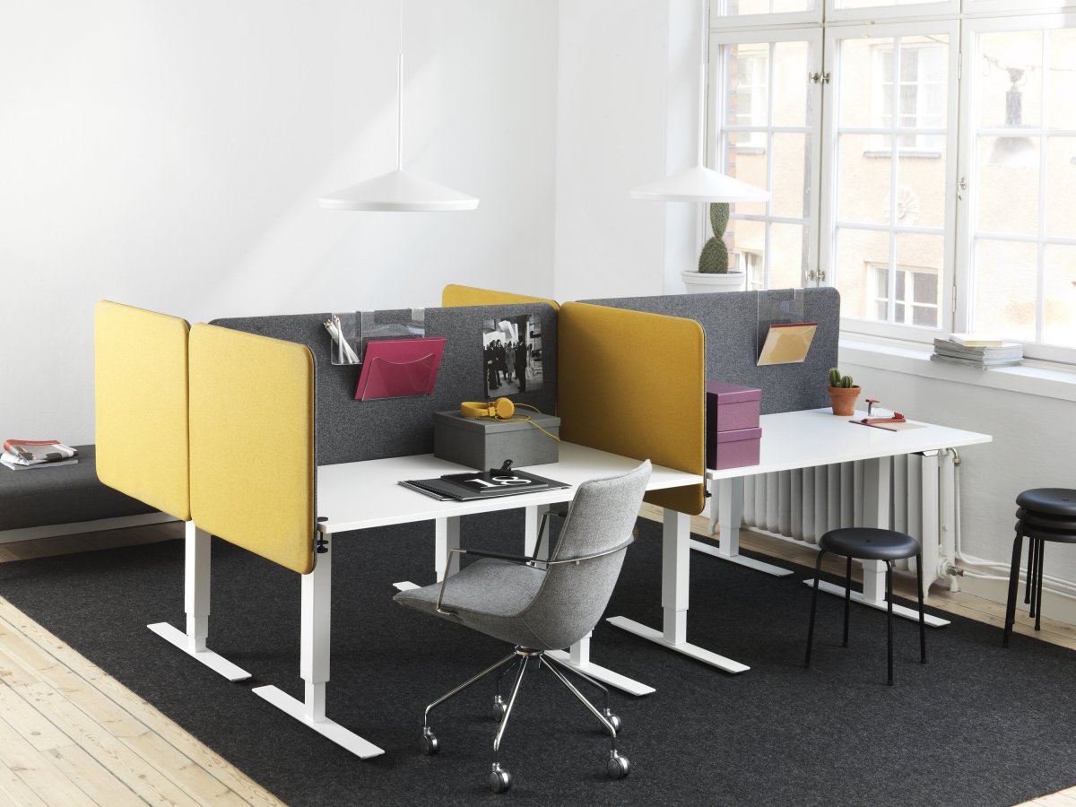 Abstracta Softline bordskærmvæg H65xB80 cm, grå