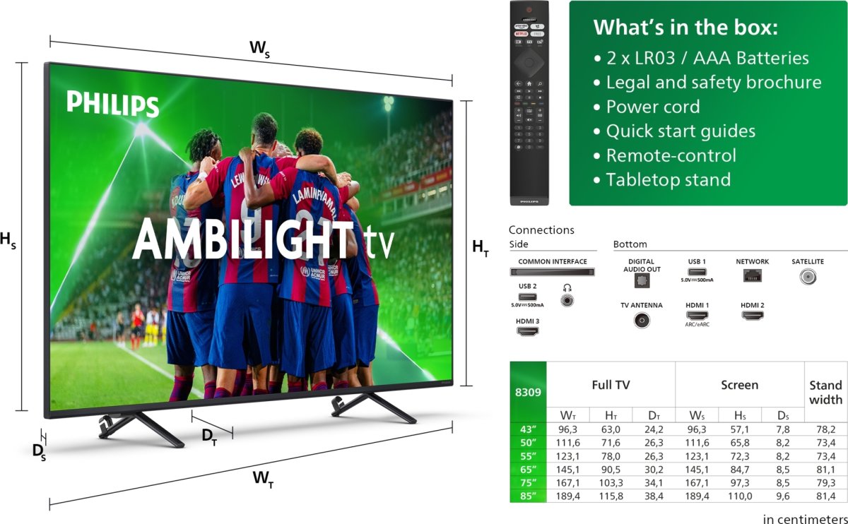 Philips 75PUS8309 189cm 75" 4K, LED, Amb