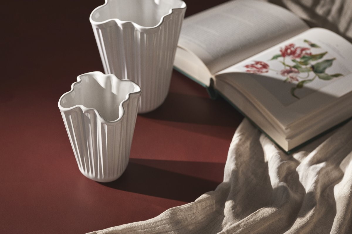Kähler Hammershøi Unfold Vase H16,5 cm, hvid