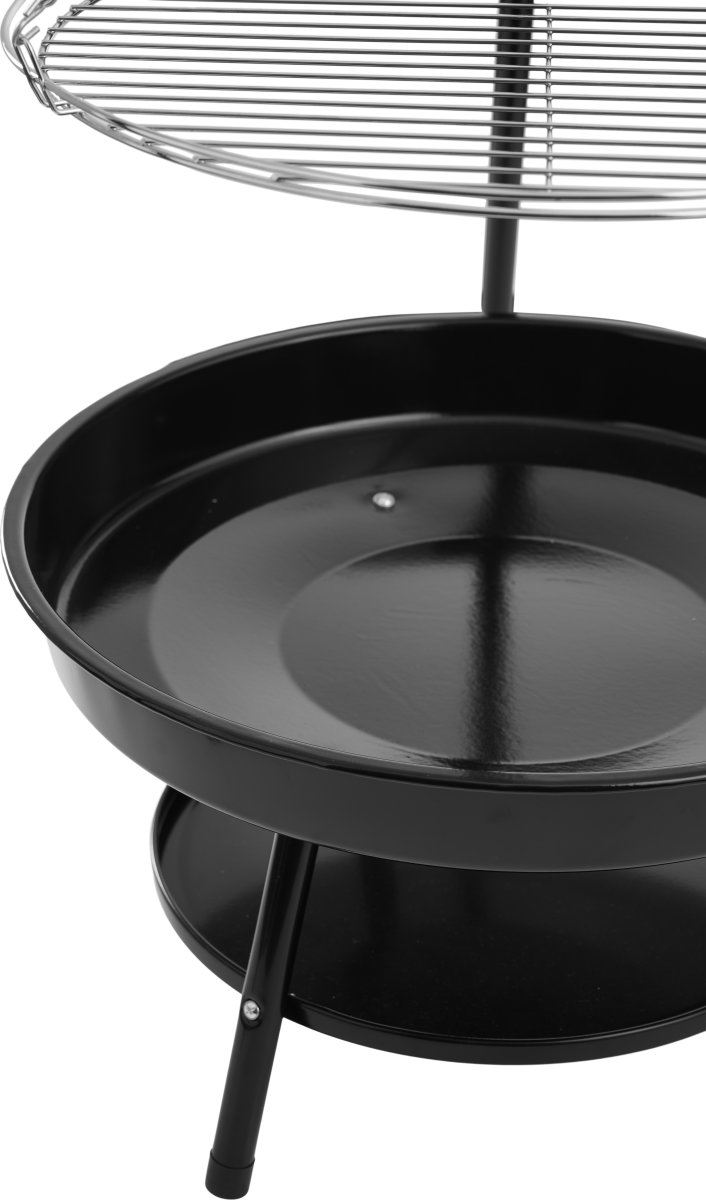 Dangrill tripod bålsted med bålfad og rist, sort