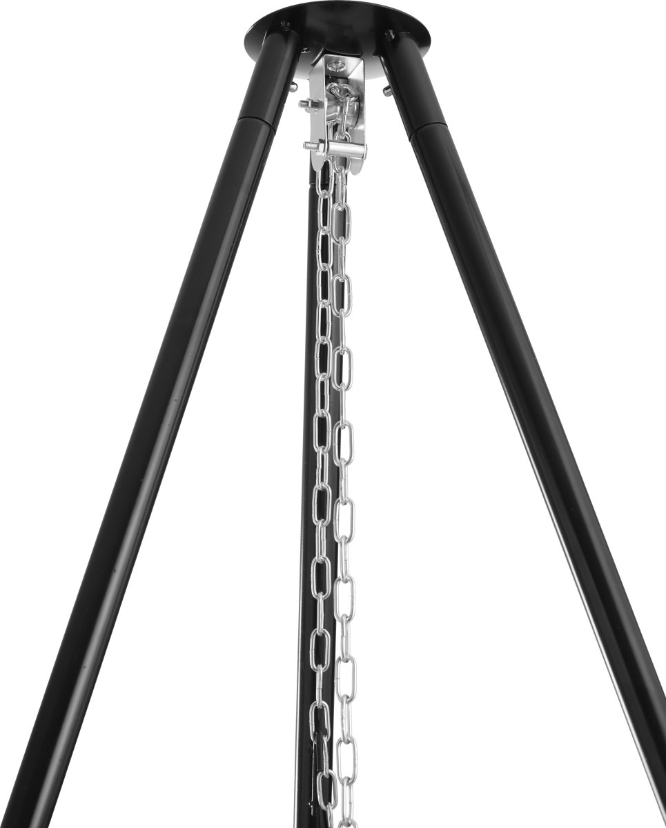 Dangrill tripod bålsted med bålfad og rist, sort