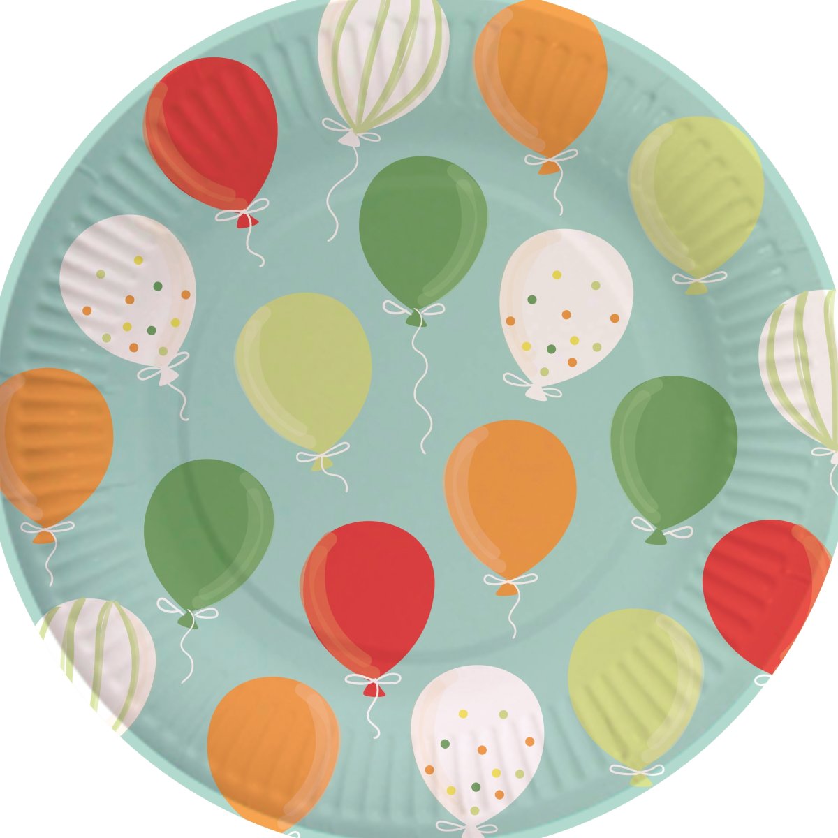 Engangstallerken, balloner, Ø23cm, 8 stk.