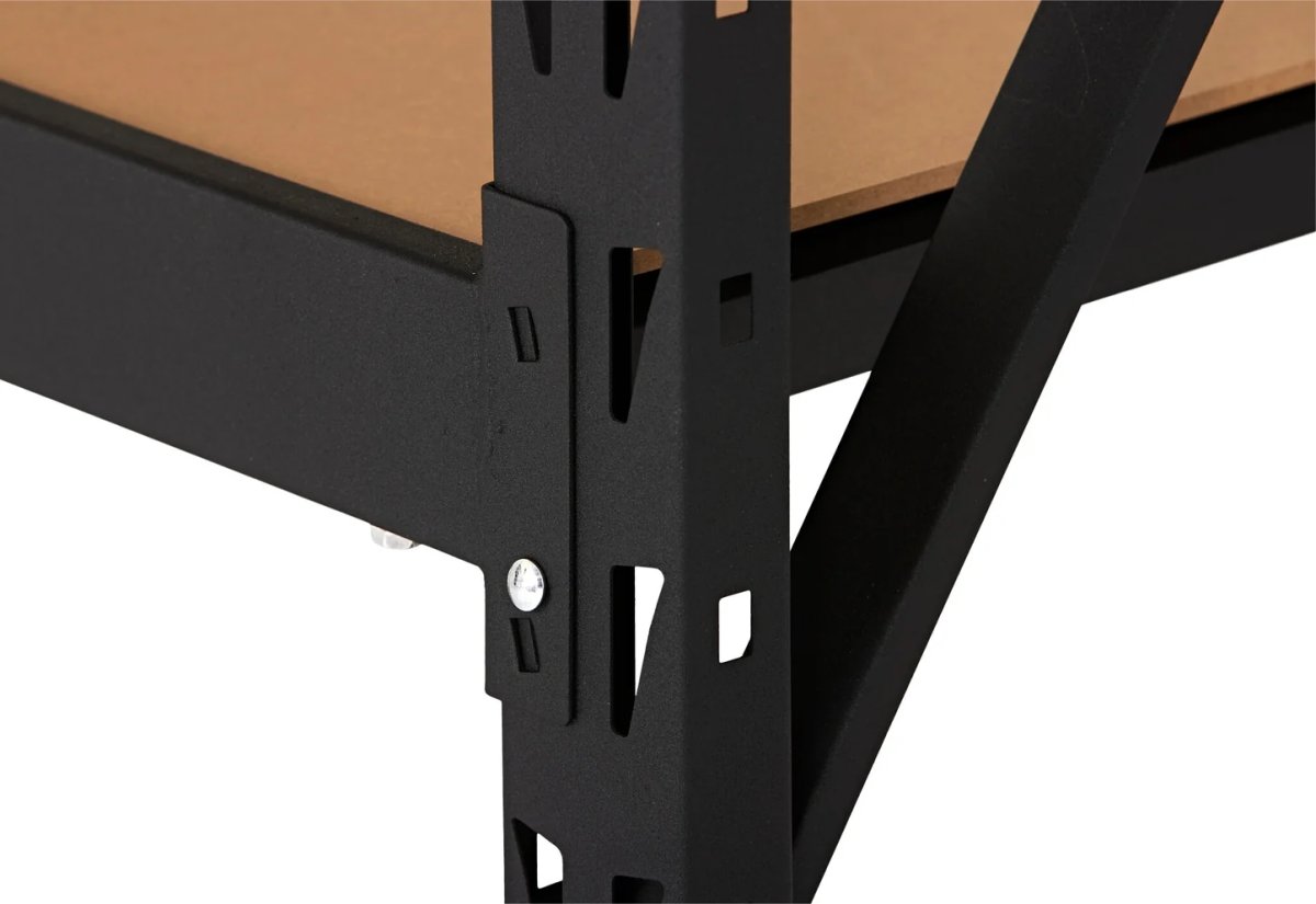 Stålreol m. 4 hylder, 600 kg, 180x180x45 cm