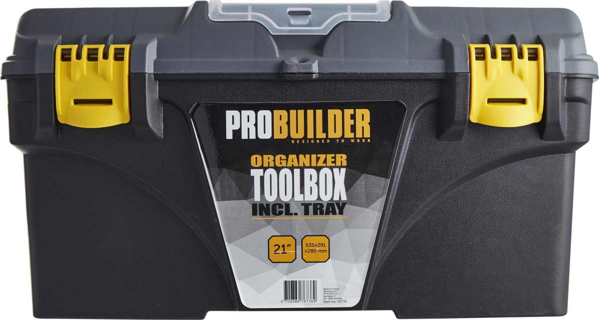 Probuilder værktøjskasse m/ organizer, 21"
