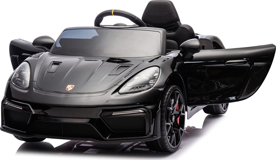 Elbil Porsche Spyder 718 RS børnebil, sort