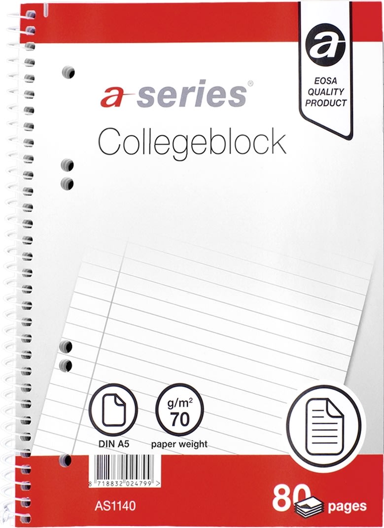 a-series Kollegieblok | A5 | Linjeret
