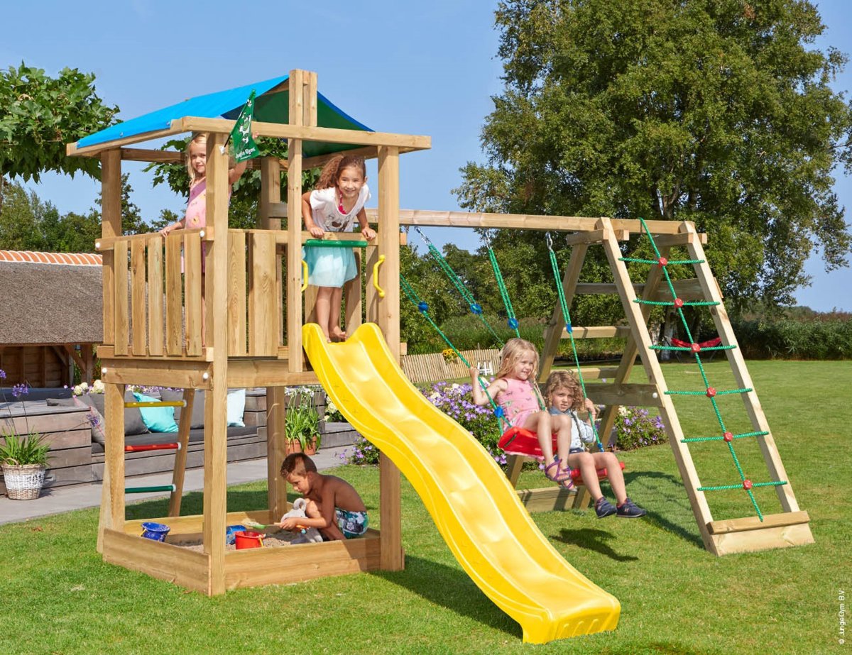 Jungle Gym Hut 2.1 legetårn m/climb & rutsjeb.