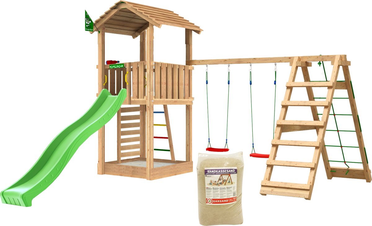 Jungle Gym Cottage 2.1 legetårn m/climb & rutsjeb.