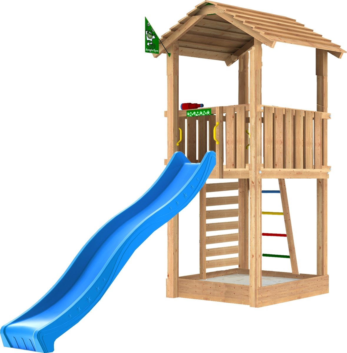 Jungle Gym Cottage 2.1 legetårn m/sand & rutsjeb.