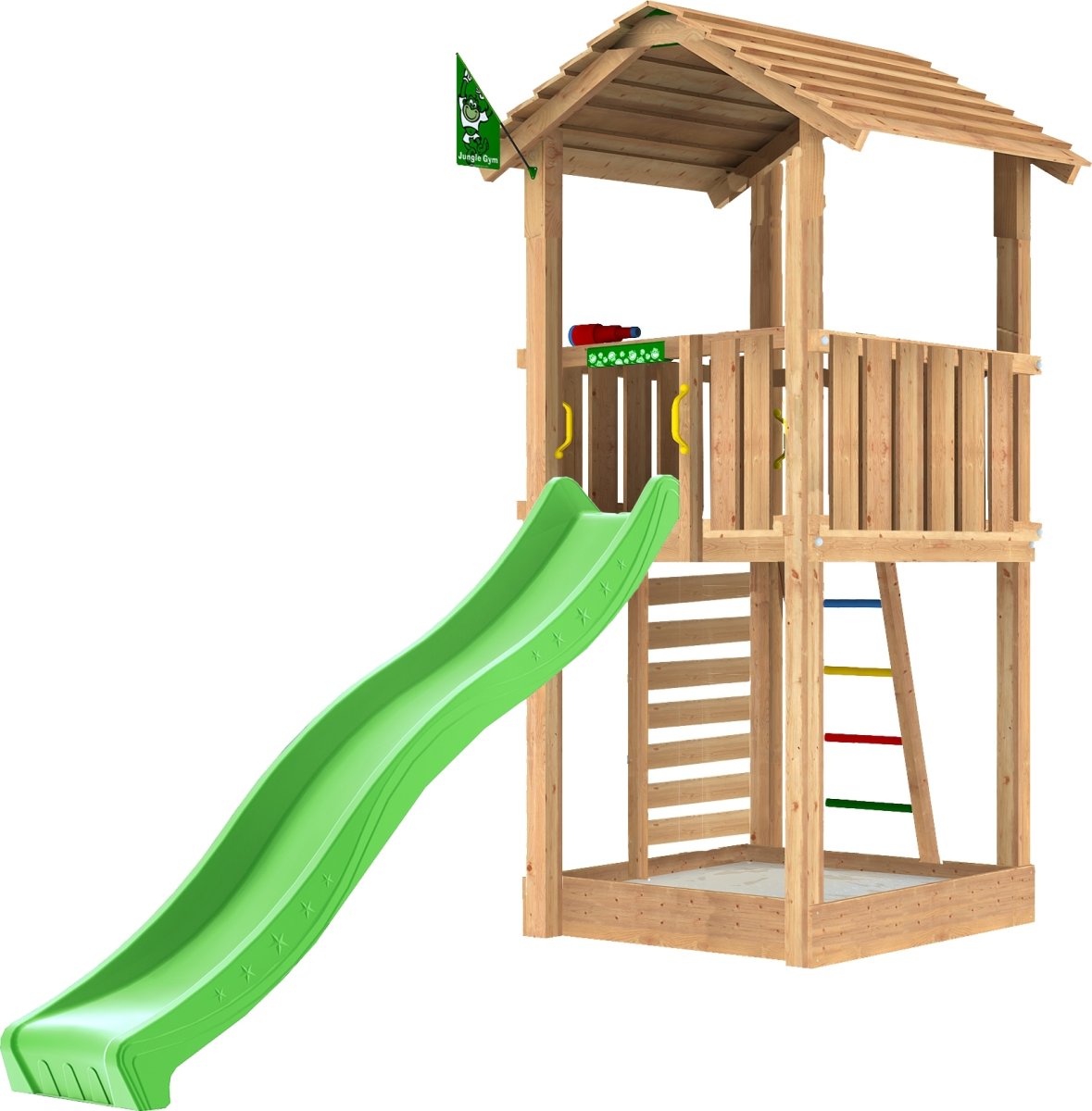 Jungle Gym Cottage 2.1 legetårn m/sand & rutsjeb.
