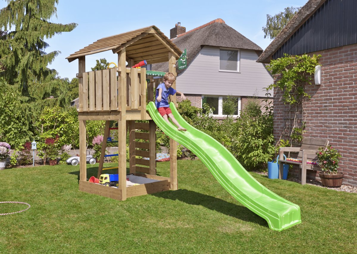 Jungle Gym Cottage 2.1 legetårn m/sand & rutsjeb.