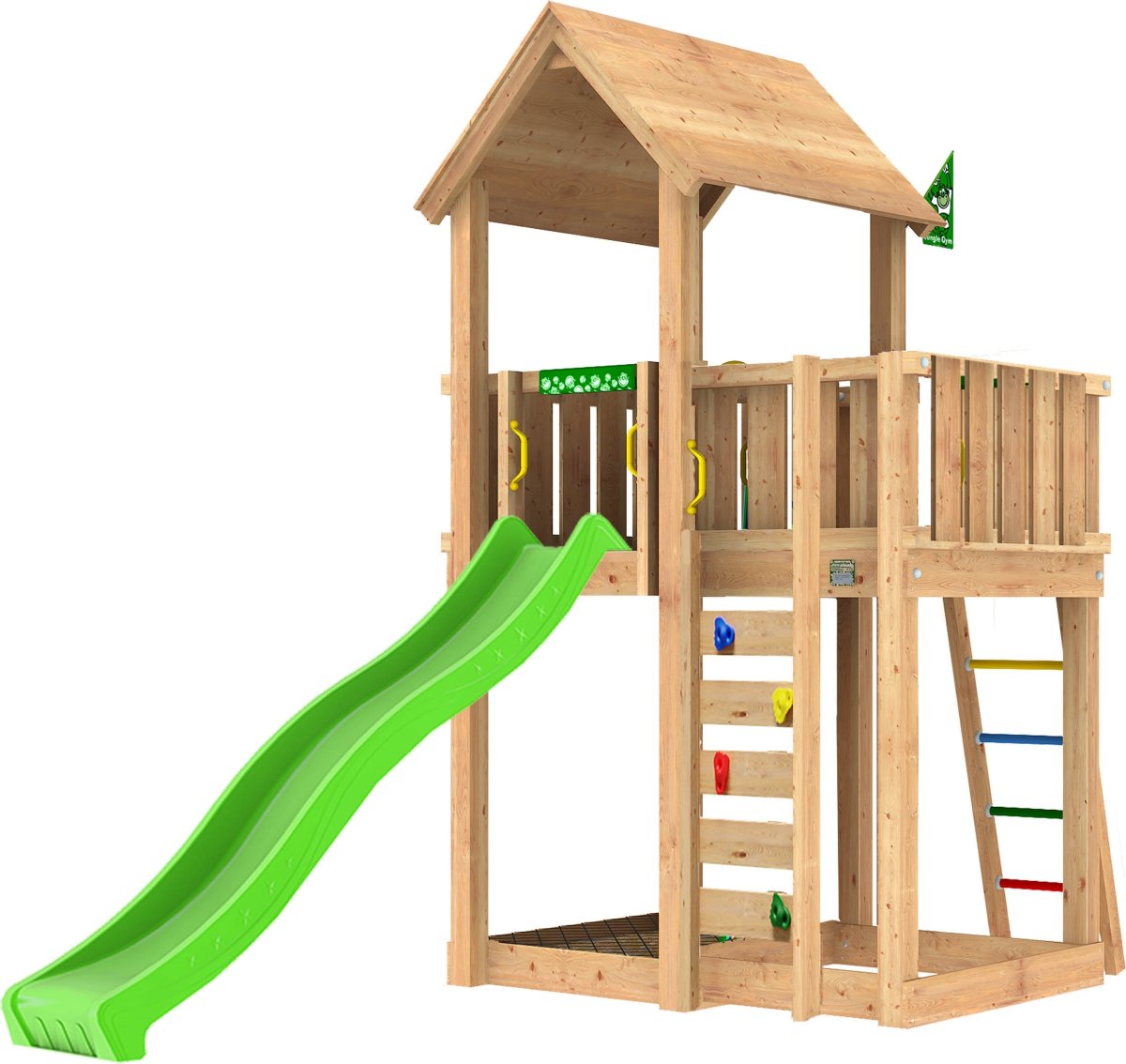 Jungle Gym Mansion 2.1 legetårn m/grøn rutsjebane