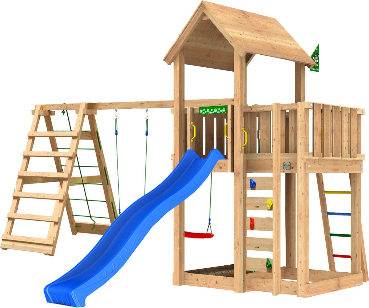 Jungle Gym Mansion 2.1 legetårn m/climb & rutsjeb.