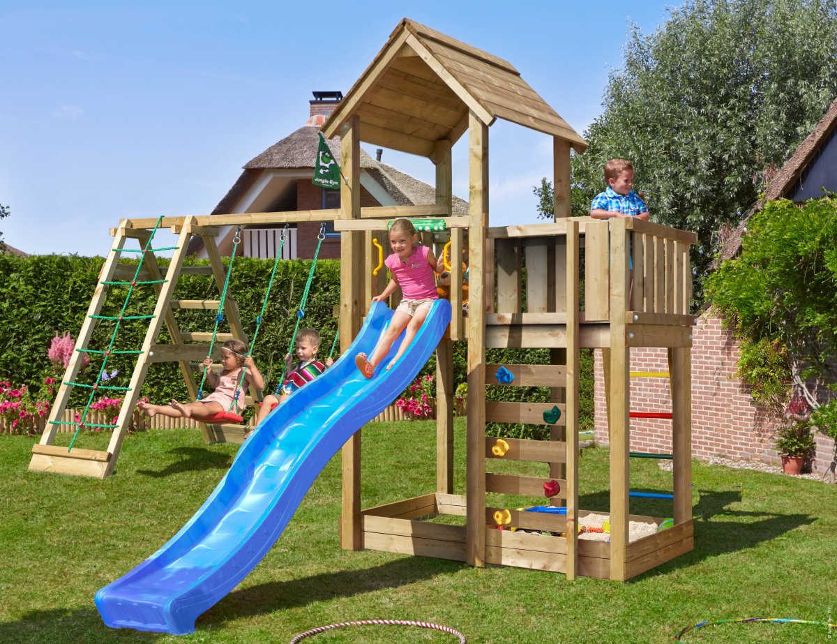 Jungle Gym Mansion 2.1 legetårn m/climb & rutsjeb.
