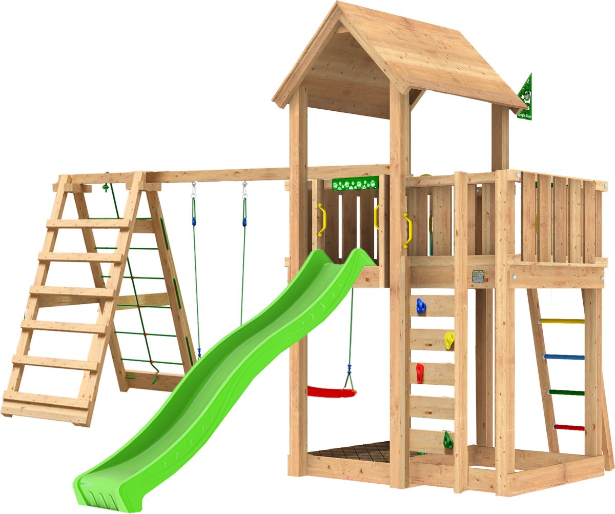Jungle Gym Mansion 2.1 legetårn m/climb & rutsjeb.