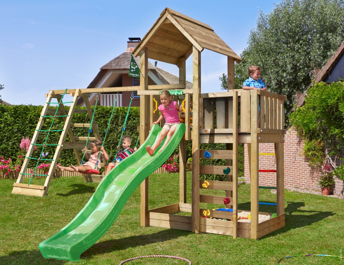 Jungle Gym Mansion 2.1 legetårn m/climb & rutsjeb.