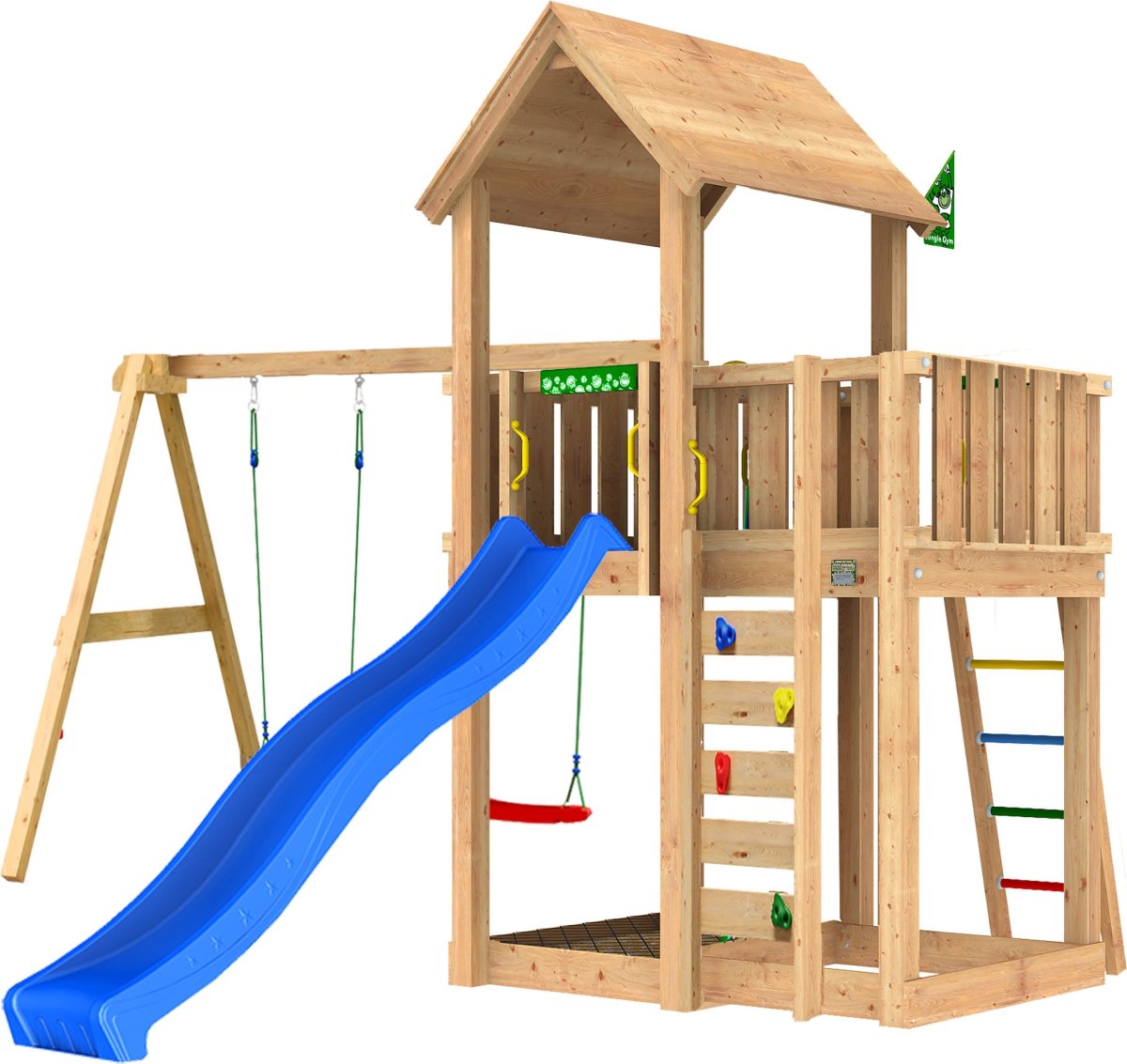 Jungle Gym Mansion 2.1 legetårn m/gynger & rutsjeb