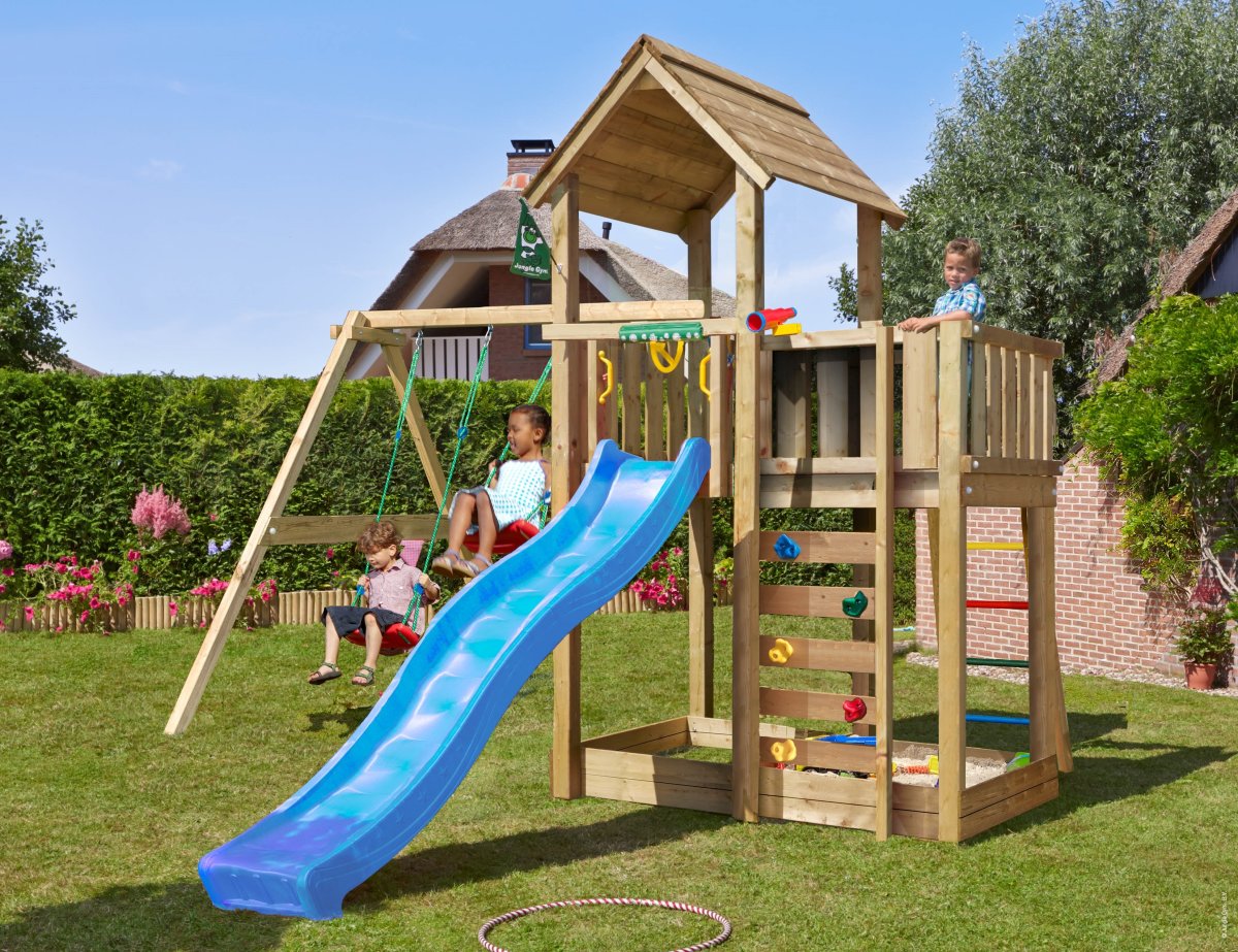 Jungle Gym Mansion 2.1 legetårn m/gynger & rutsjeb