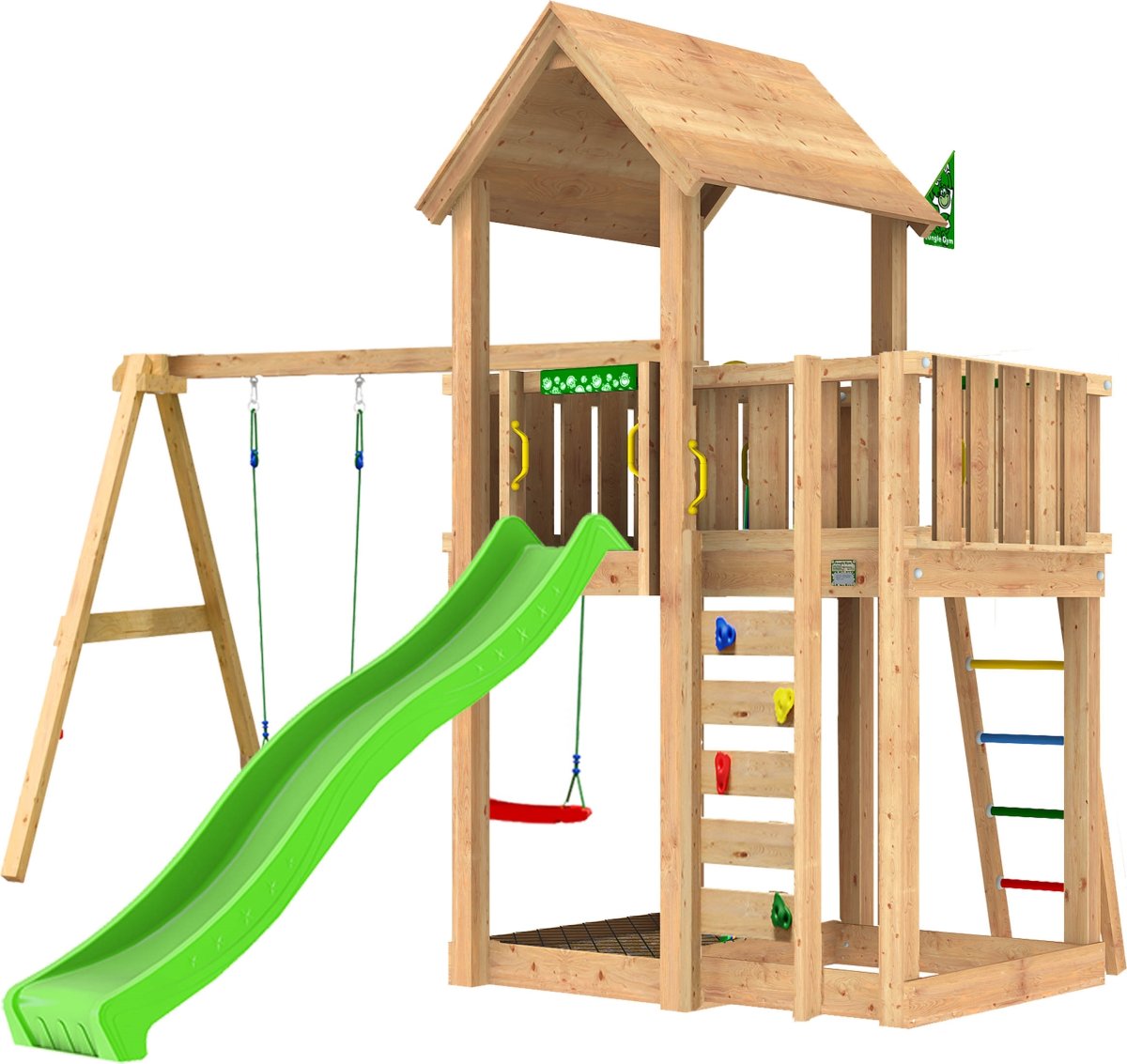 Jungle Gym Mansion 2.1 legetårn m/gynger & rutsjeb