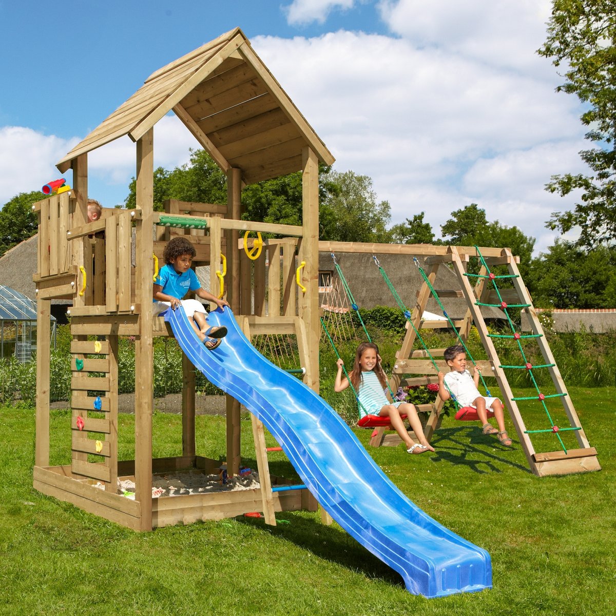 Jungle Gym Palace 2.1 legetårn m/climb & rutsjeb.