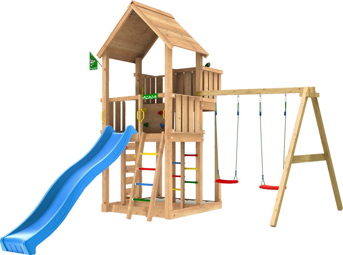 Jungle Gym Palace 2.1 legetårn m/gynger & rutsjeb.