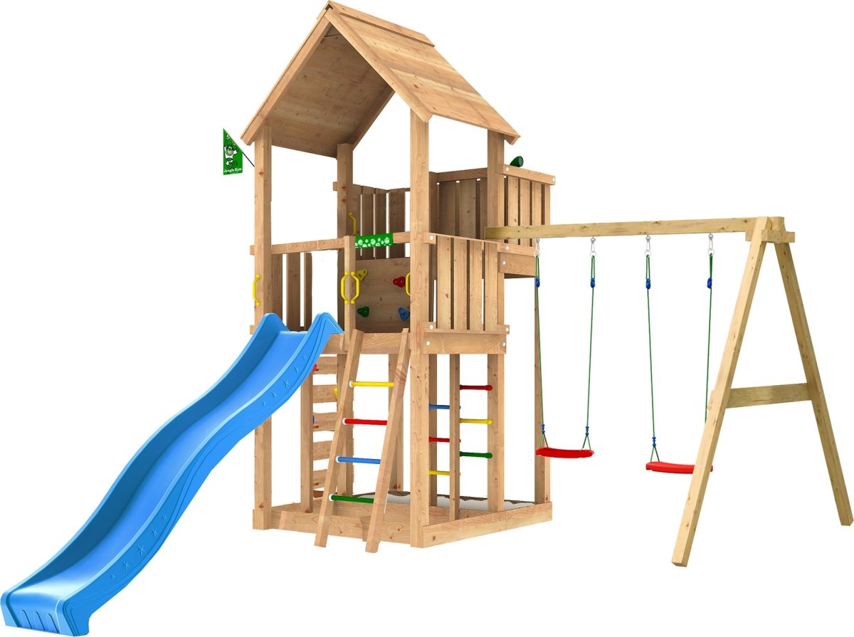 Jungle Gym Palace 2.1 legetårn m/gynger & rutsjeb.