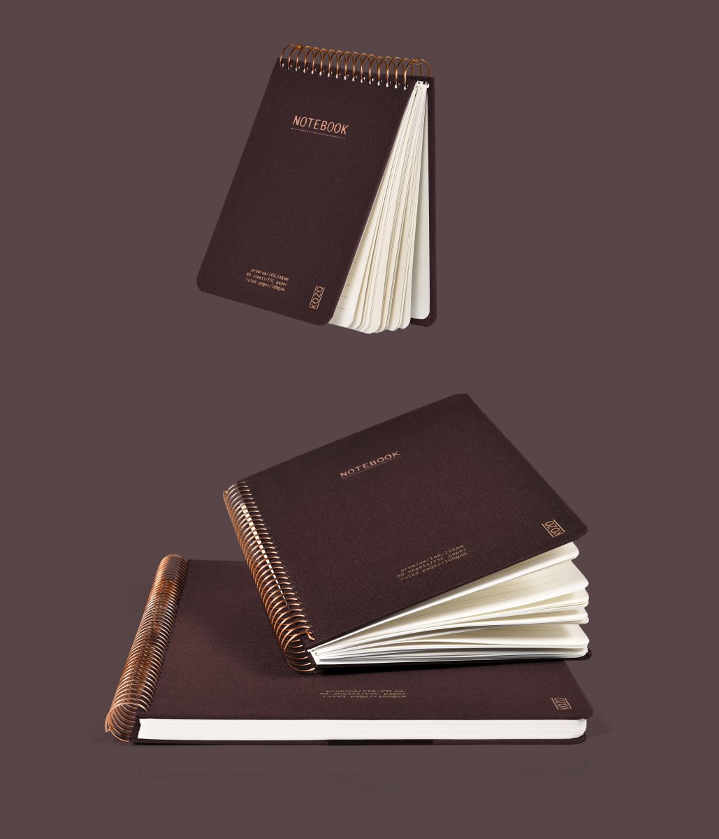 Kozo Premium Notesbog | A6 | Linjeret | Coffee
