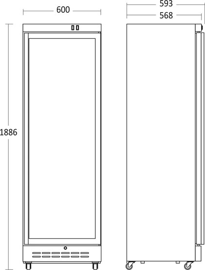 DEMO Scandomestic DC389BD - Displaykøleskab