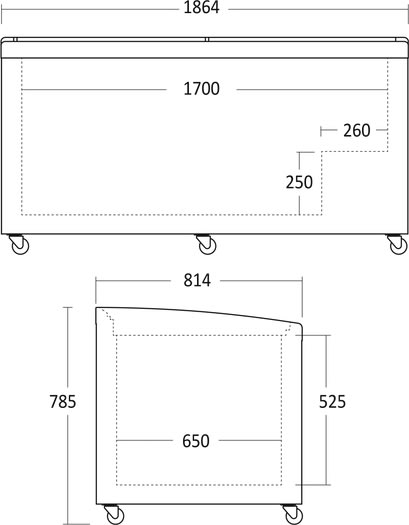 Scandomestic SIF600C - Supermarkedsfryser, sort
