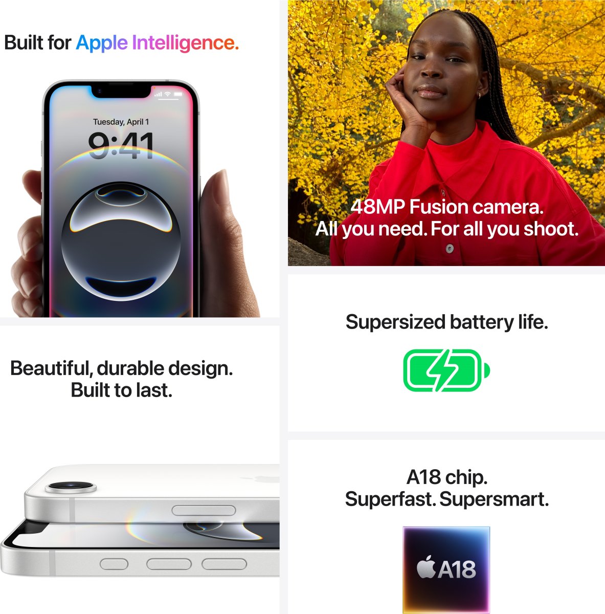 Apple iPhone 16e, 128GB, hvid