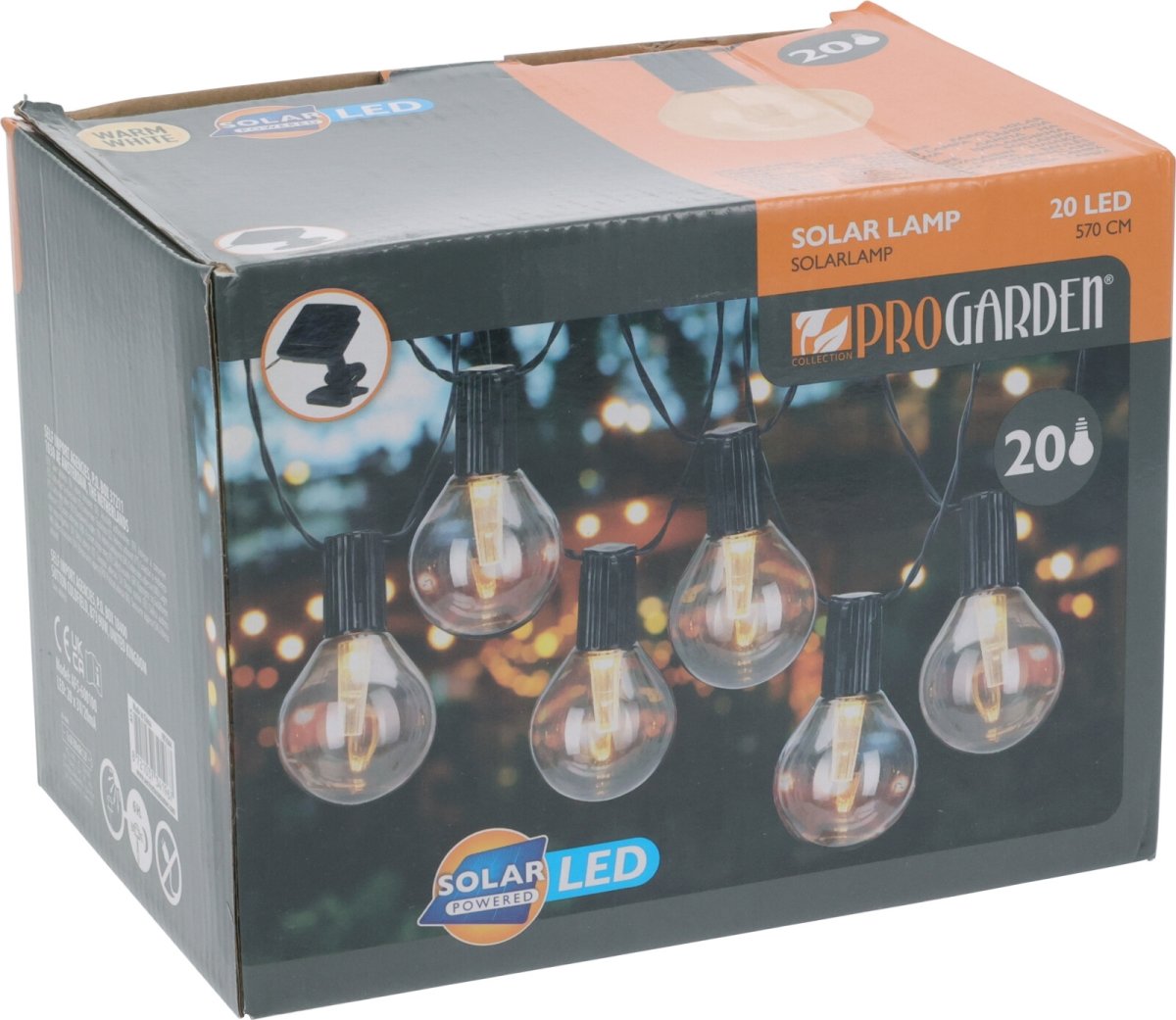 Party Lyskæde m/20 LED, 8 meter, varm hvid