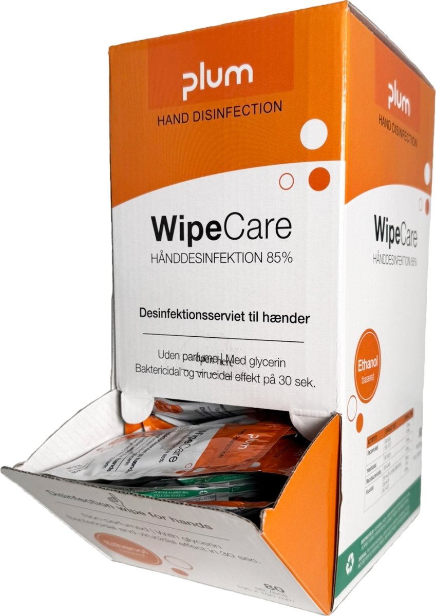 Plum WipeCare Hånddesinfektion 85% | Wipes | 80stk