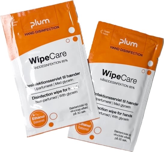 Plum WipeCare Hånddesinfektion 85% | Wipes | 80stk
