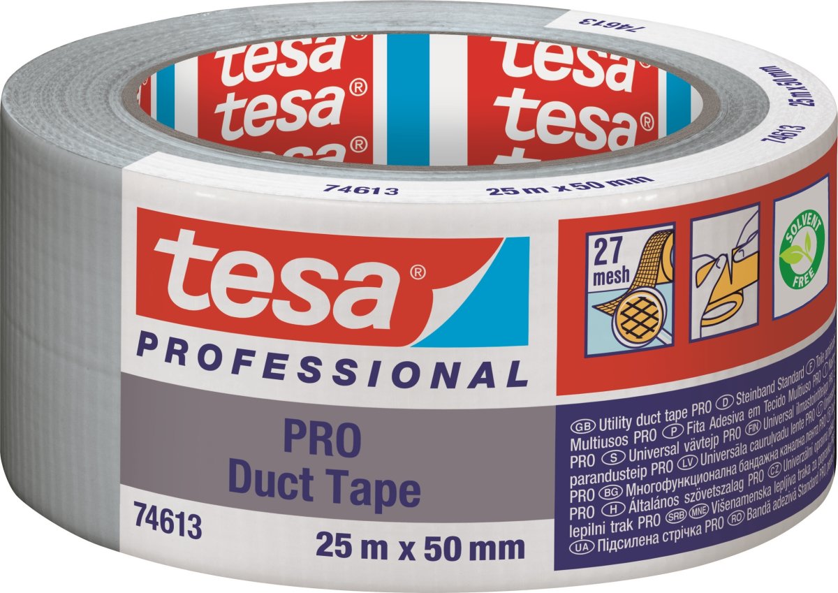 tesa Pro Lærredstape, 50mm x 25m, grå