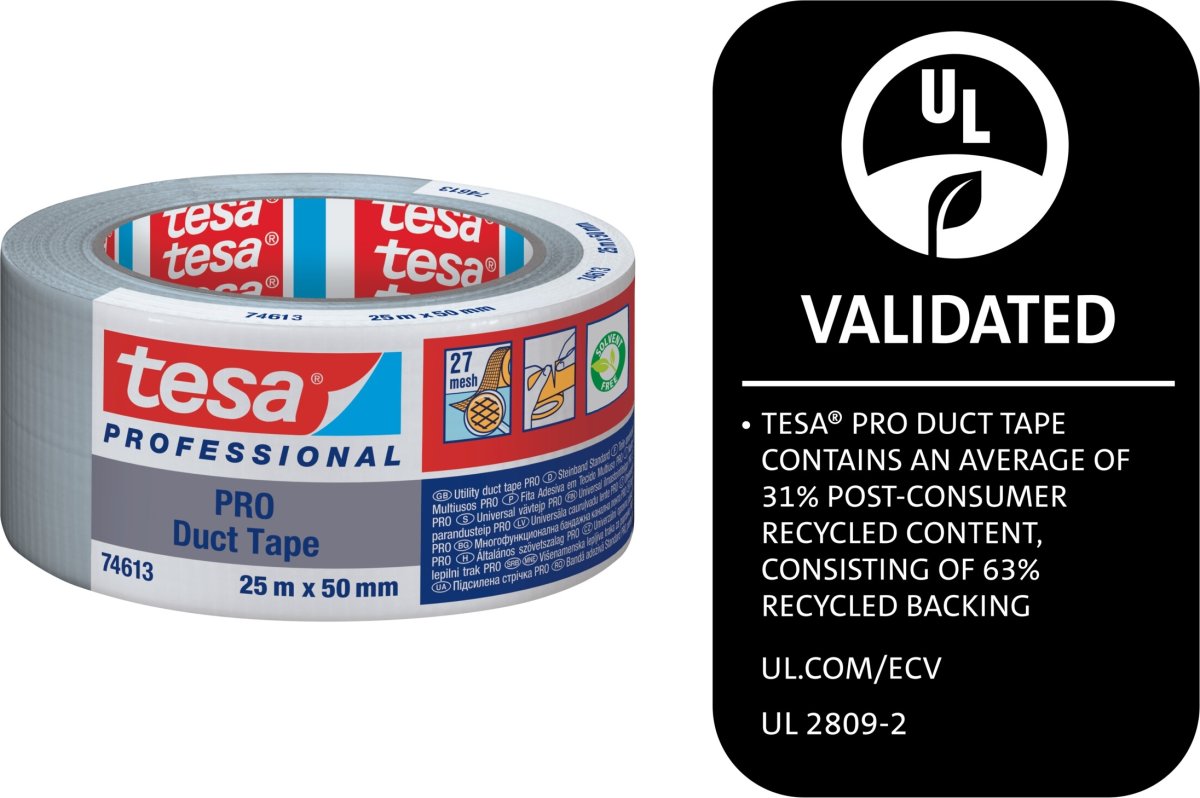 tesa Pro Lærredstape, 50mm x 25m, grå