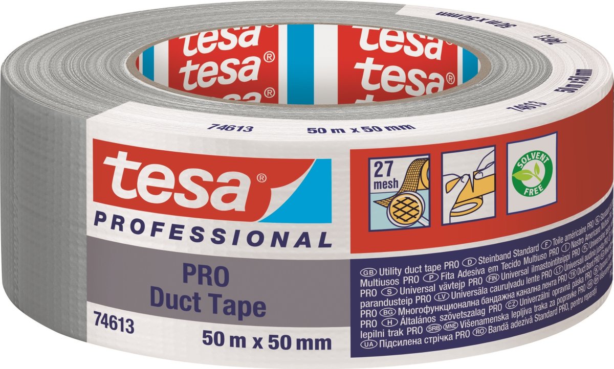 tesa Pro Lærredstape, 50mm x 50m, grå