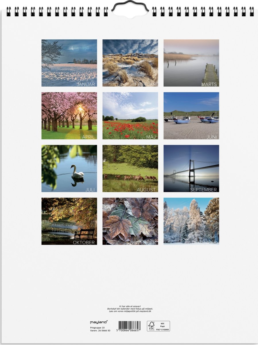 Mayland 2026 Vægkalender, Dansk Natur