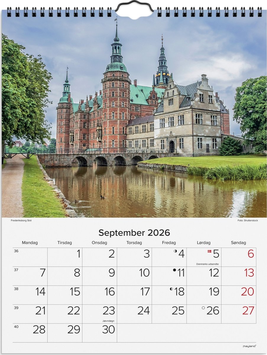 Mayland 2026 Vægkalender, Danske slotte