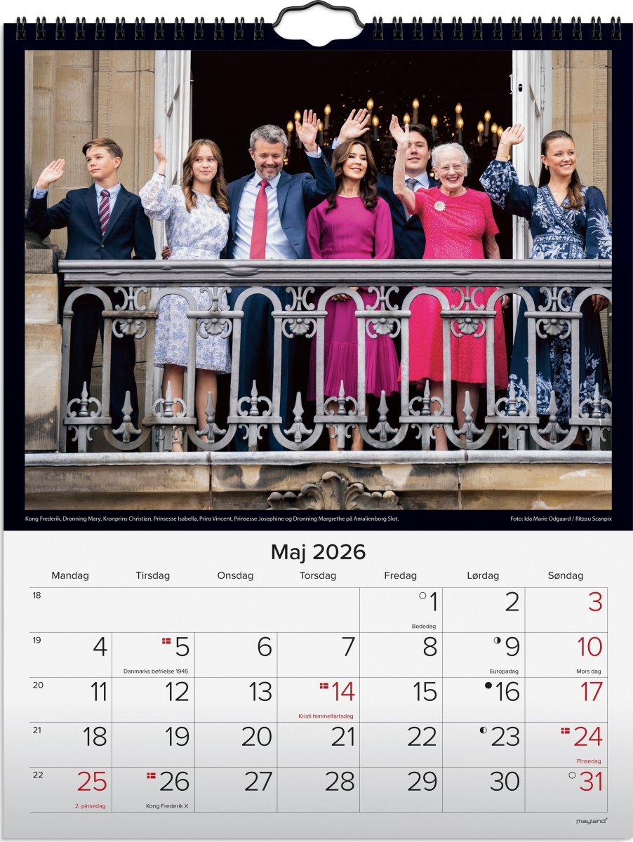 Mayland 2026 Vægkalender, Kongehuset