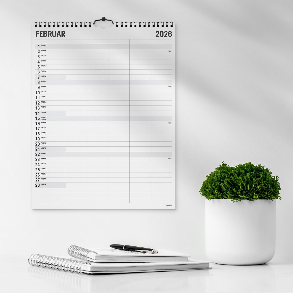 Mayland 25/26 Familiekalender, Black & White