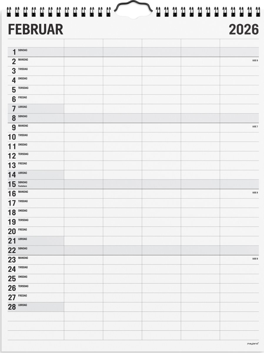 Mayland 25/26 Familiekalender, Black & White