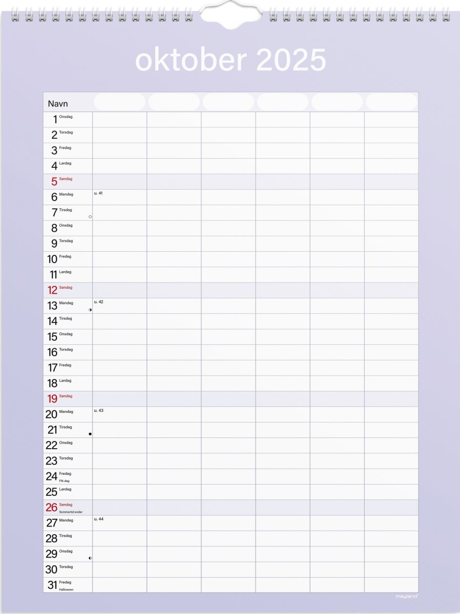 Mayland 25/26 Familiekalender, Simply