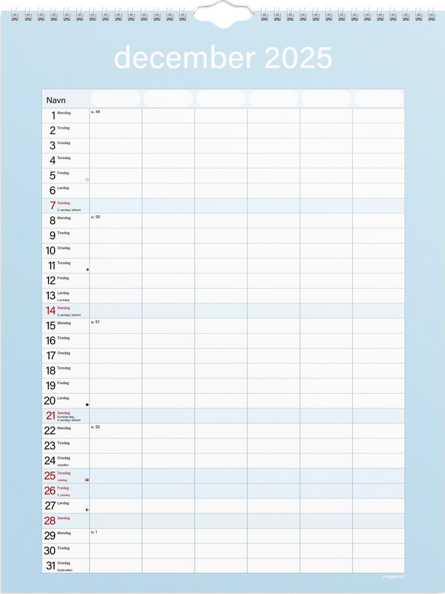 Mayland 25/26 Familiekalender, Simply