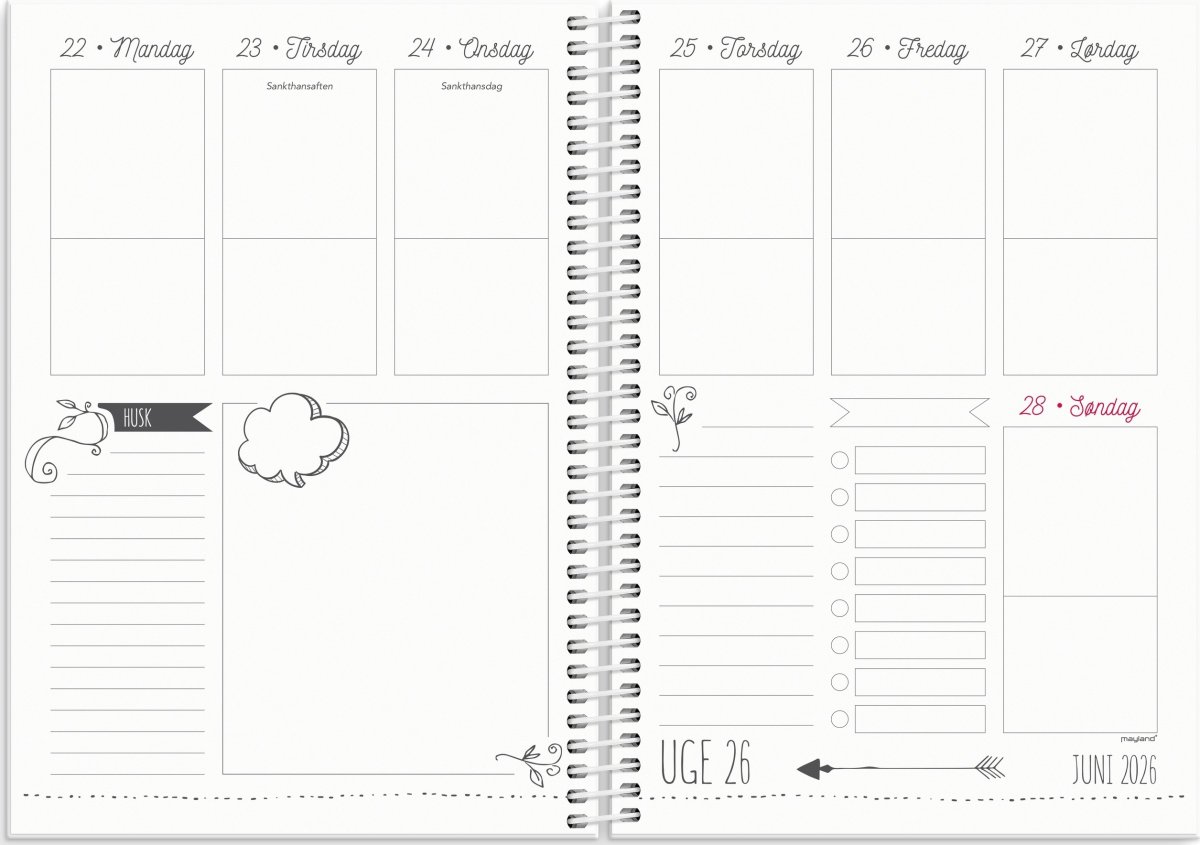 Mayland 25/26 Ugekalender, Doodle, A5